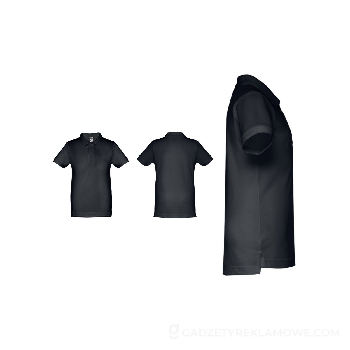 STR-11185-184-12-wariantu-watermark THC ADAM KIDS II. Bawełniana koszulka polo z krótkim rękawem dla dzieci (unisex) - Ciemny granat