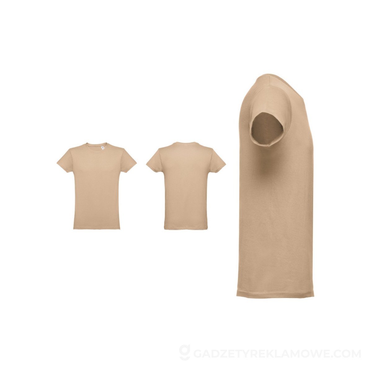 THC LUANDA. T-shirt męski z bawełny rurkowej - Jasnobrązowy