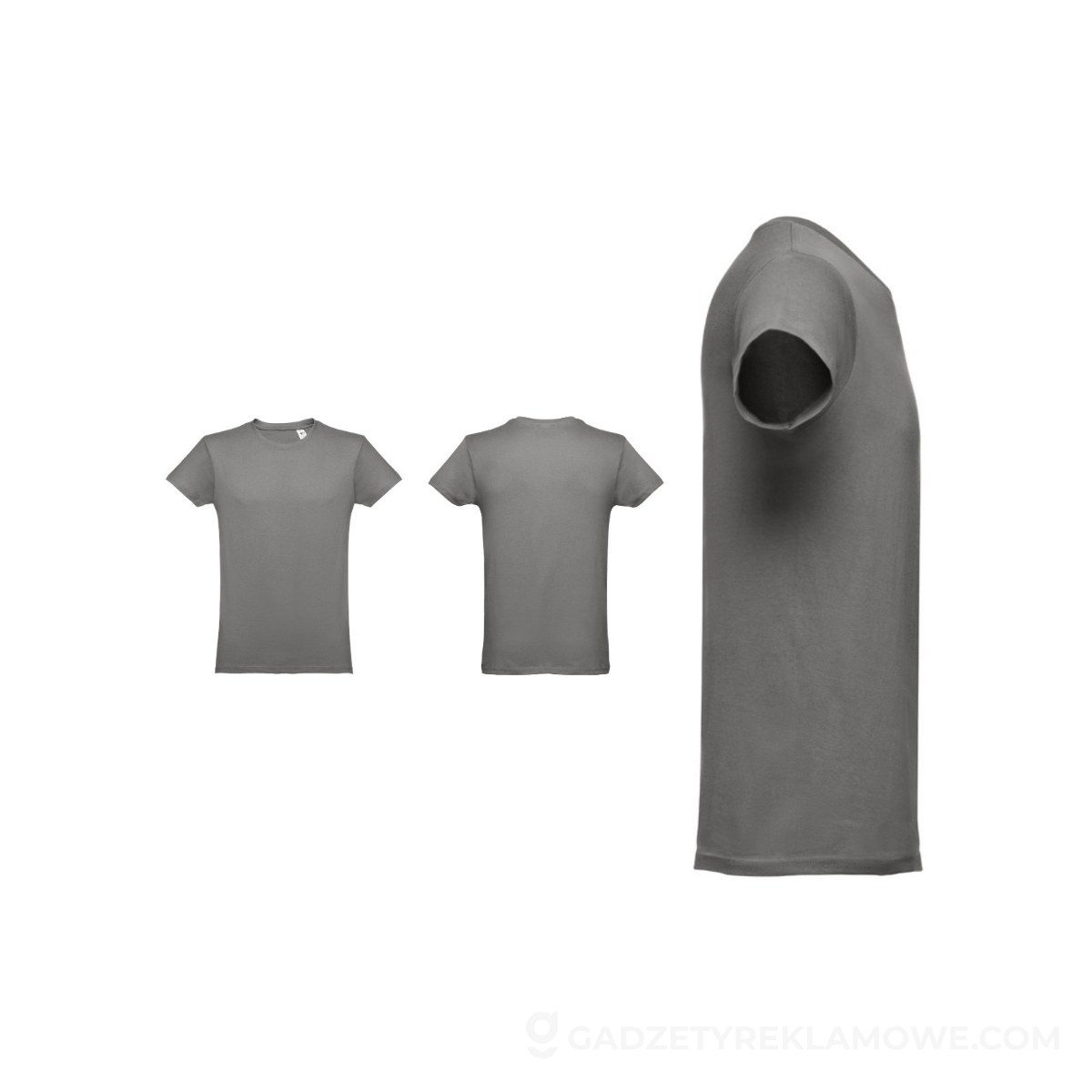 THC LUANDA. T-shirt męski z bawełny rurkowej - Szary