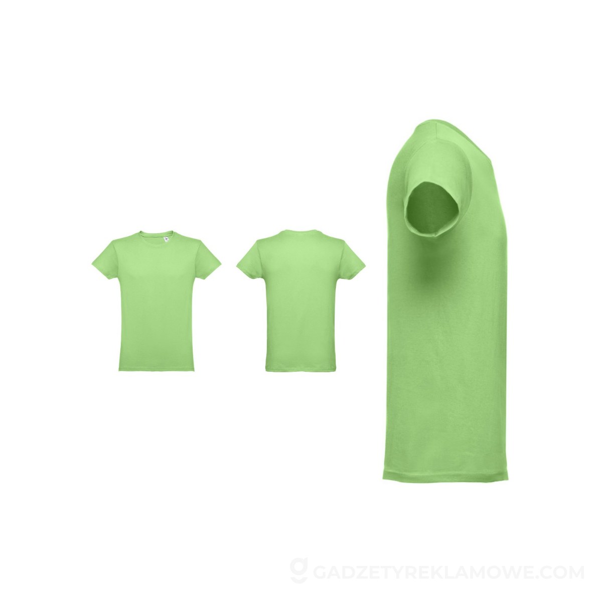 THC LUANDA. T-shirt męski z bawełny rurkowej - Jasno zielony