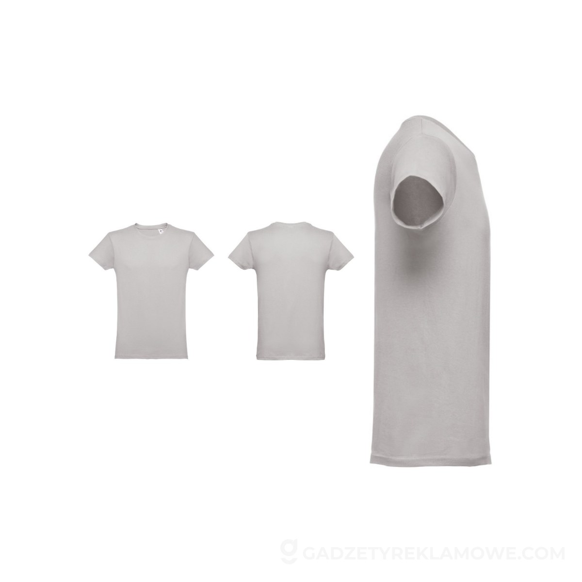 THC LUANDA. T-shirt męski z bawełny rurkowej - Jasno szary