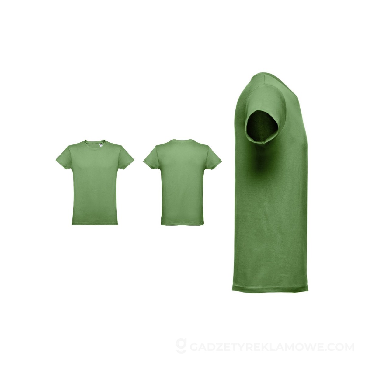 THC LUANDA. T-shirt męski z bawełny rurkowej - Zielony jadeit