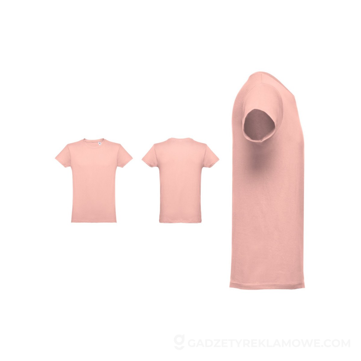 THC LUANDA. T-shirt męski z bawełny rurkowej - łososiowy