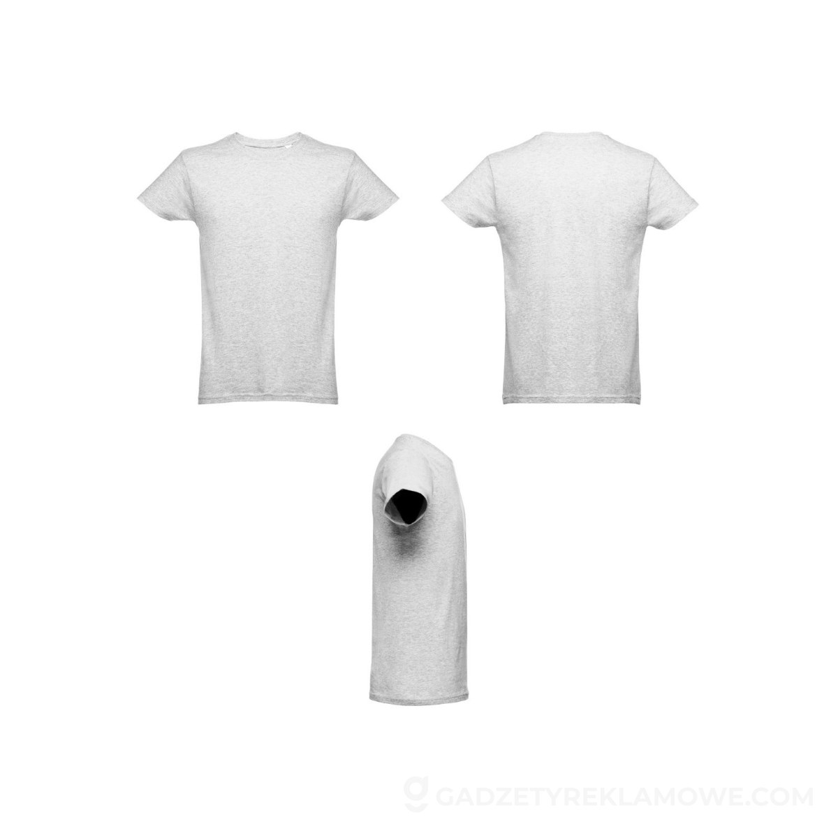 THC LUANDA. T-shirt męski z bawełny rurkowej - Biały melanż