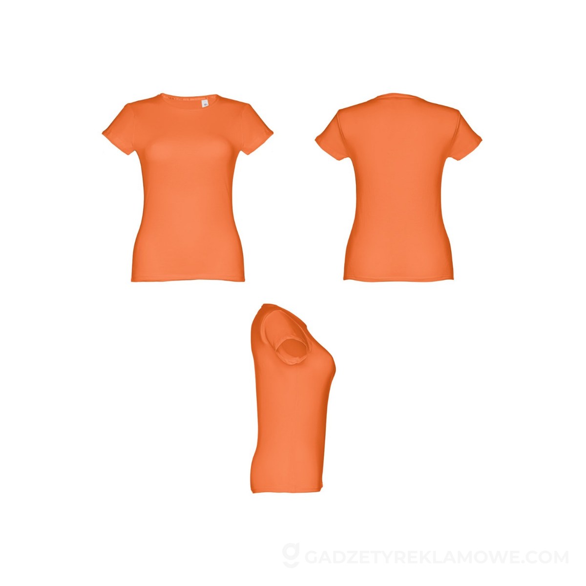 THC SOFIA. Damska koszulka bawełniana taliowana - Terracotta