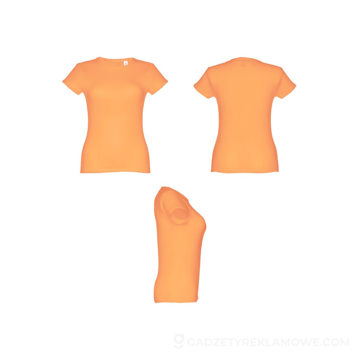 STR-30106-178-XXL-wariantu-watermark THC SOFIA. Damska koszulka bawełniana taliowana - Koralowa pomarańcz