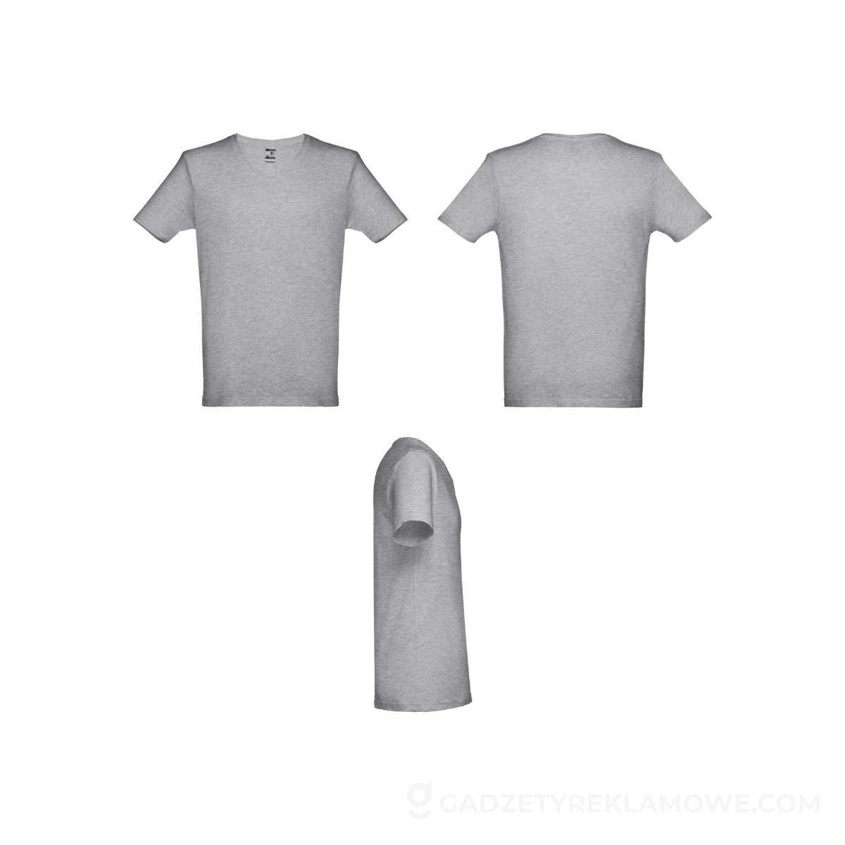 THC ATHENS. Męski t-shirt - Jasnoszary melanż