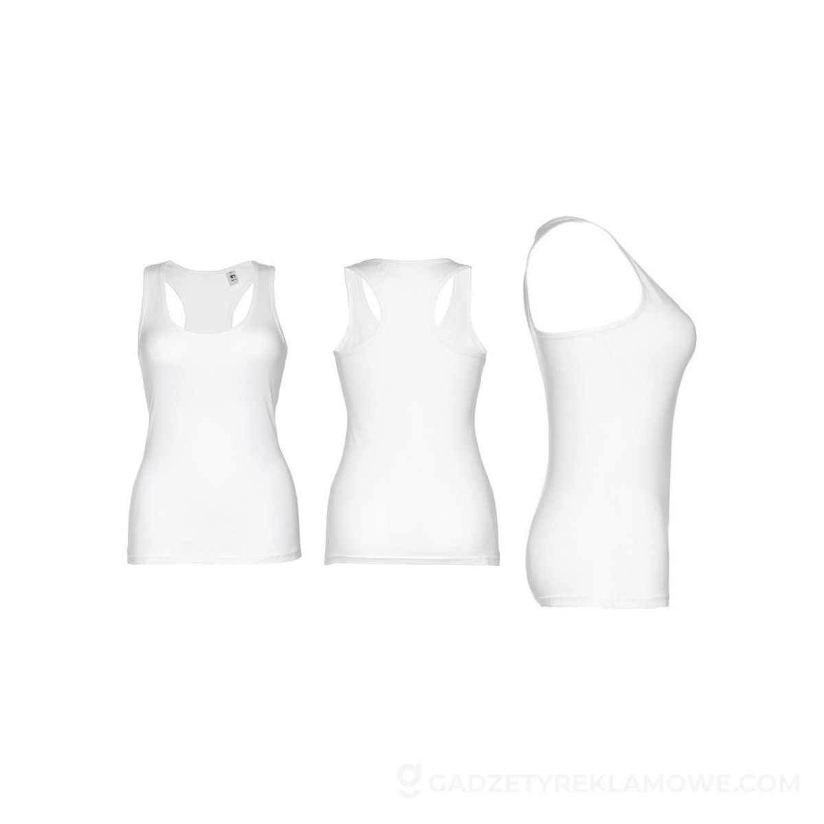 STR-30119-106-XL-wariantu-watermark THC TIRANA WH. Damska bawełniana koszulka bez rękawów. Kolor biały - Biała