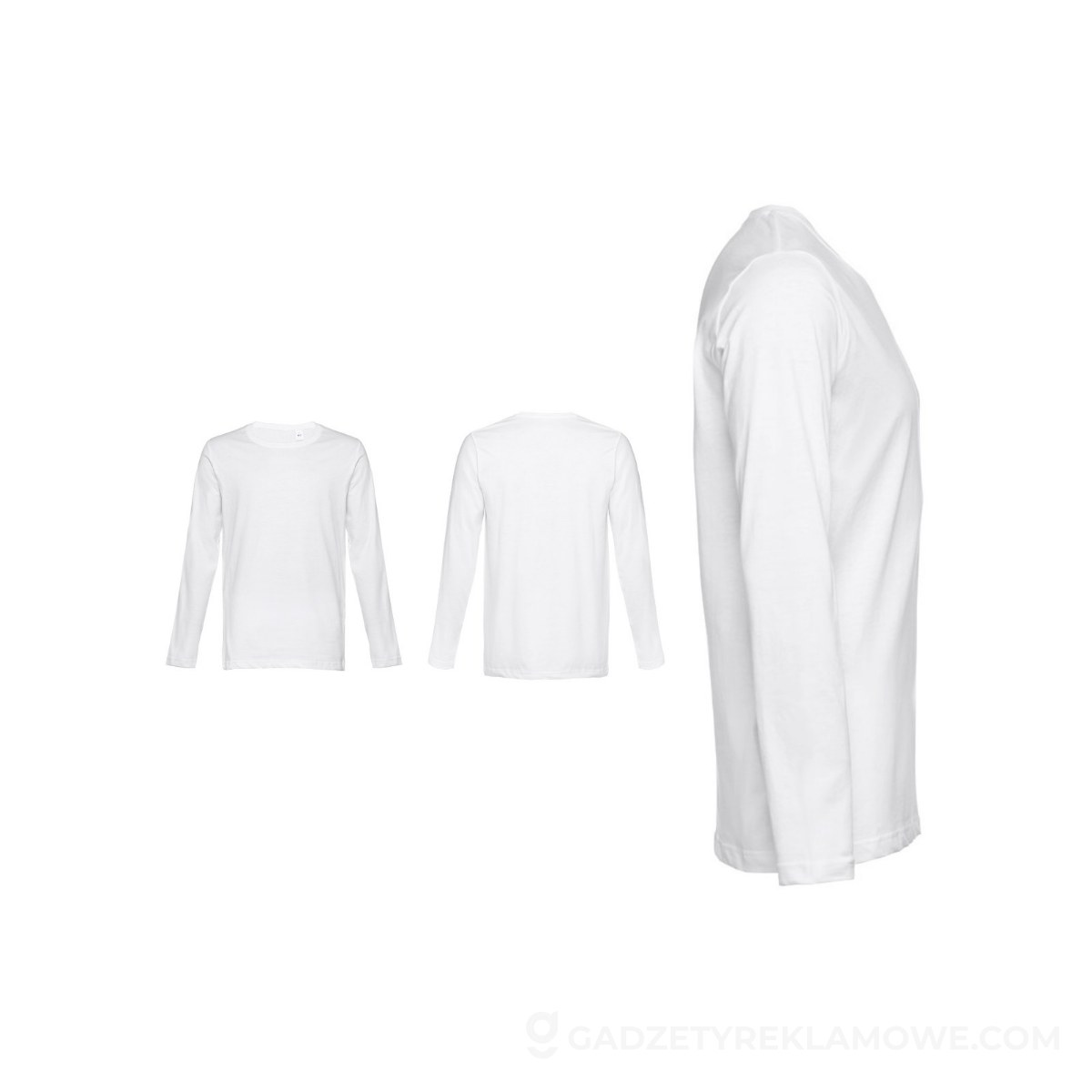 THC BUCHAREST WH. Męski bawełniany T-shirt z długim rękawem - Biały