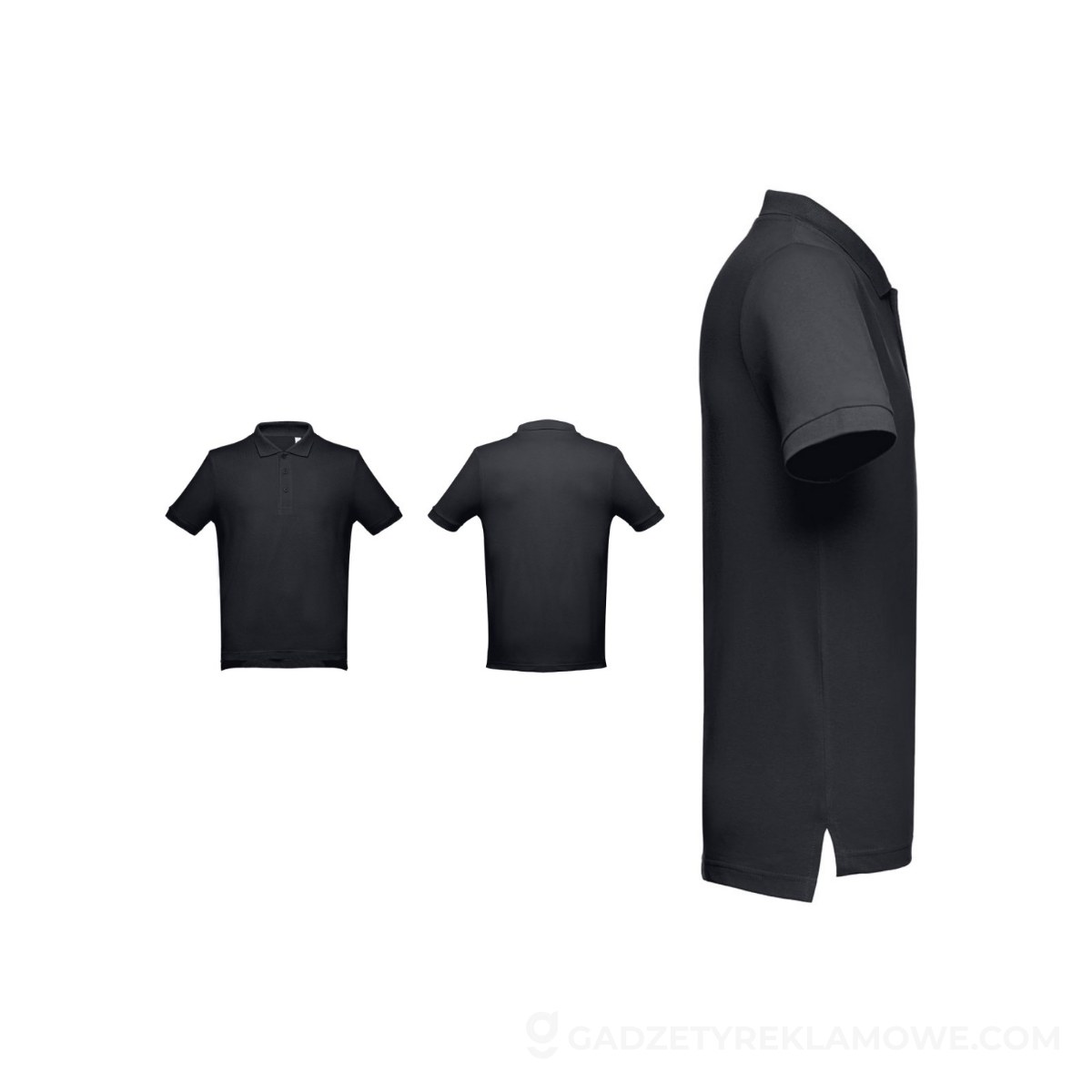 THC ADAM 3XL. Męski polo t-shirt - Czarny