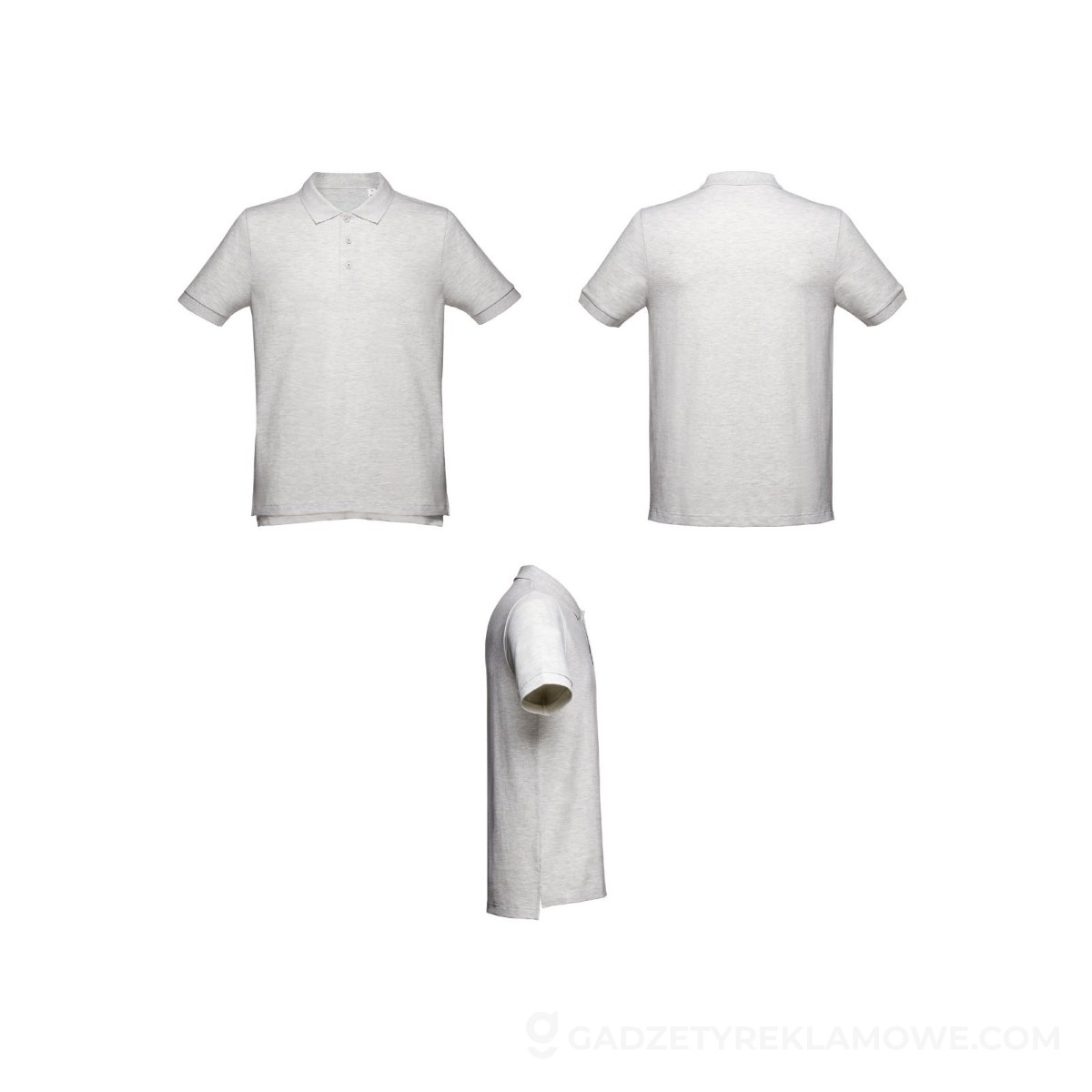 THC ADAM 3XL. Męski polo t-shirt - Biały melanż