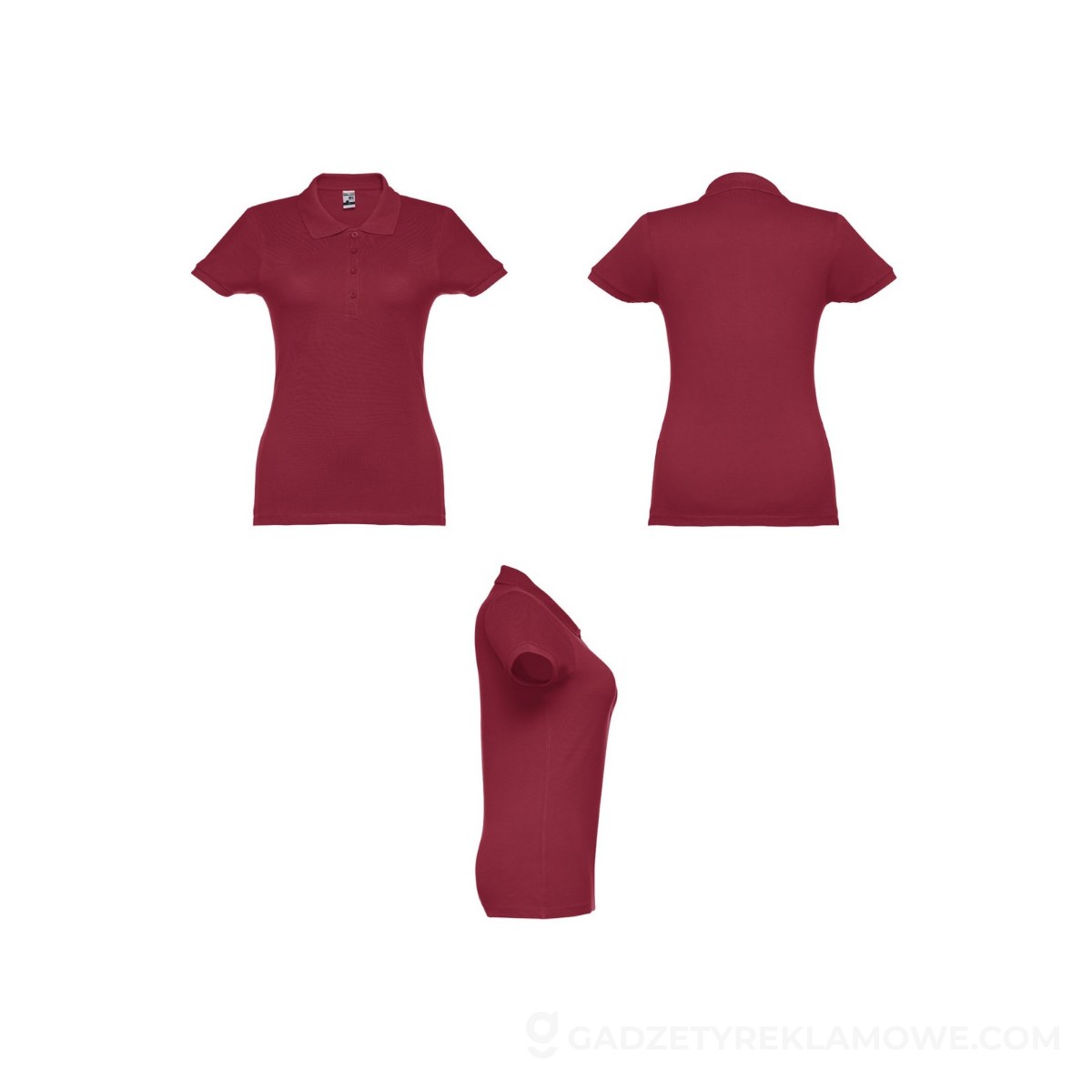 THC EVE. Damski polo t-shirt - Burgundowy