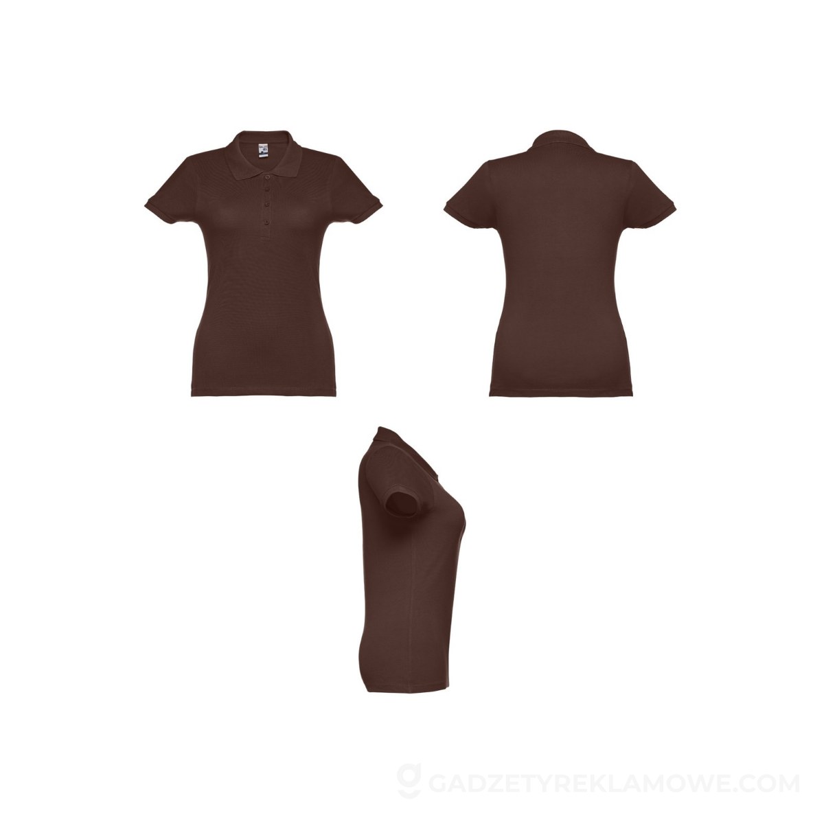 THC EVE. Damski polo t-shirt - Ciemnobrązowy