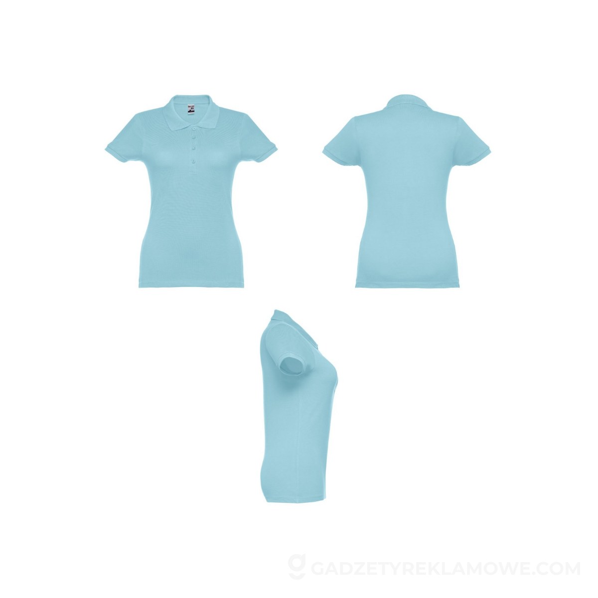 THC EVE. Damski polo t-shirt - Błękitny