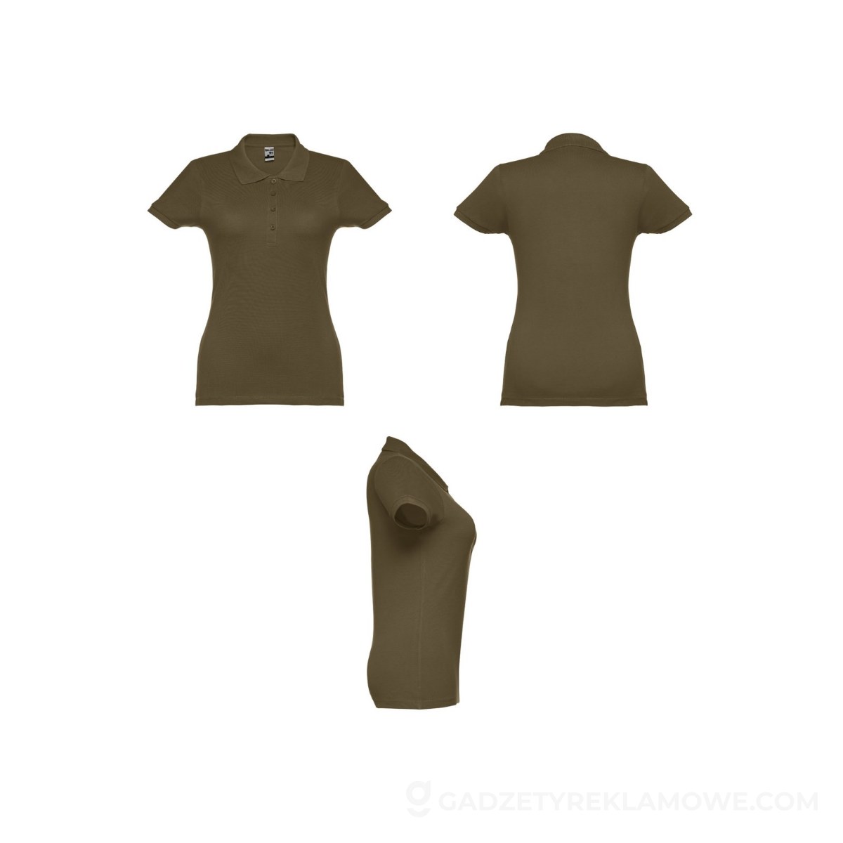 THC EVE. Damski polo t-shirt - Wojskowa zielona