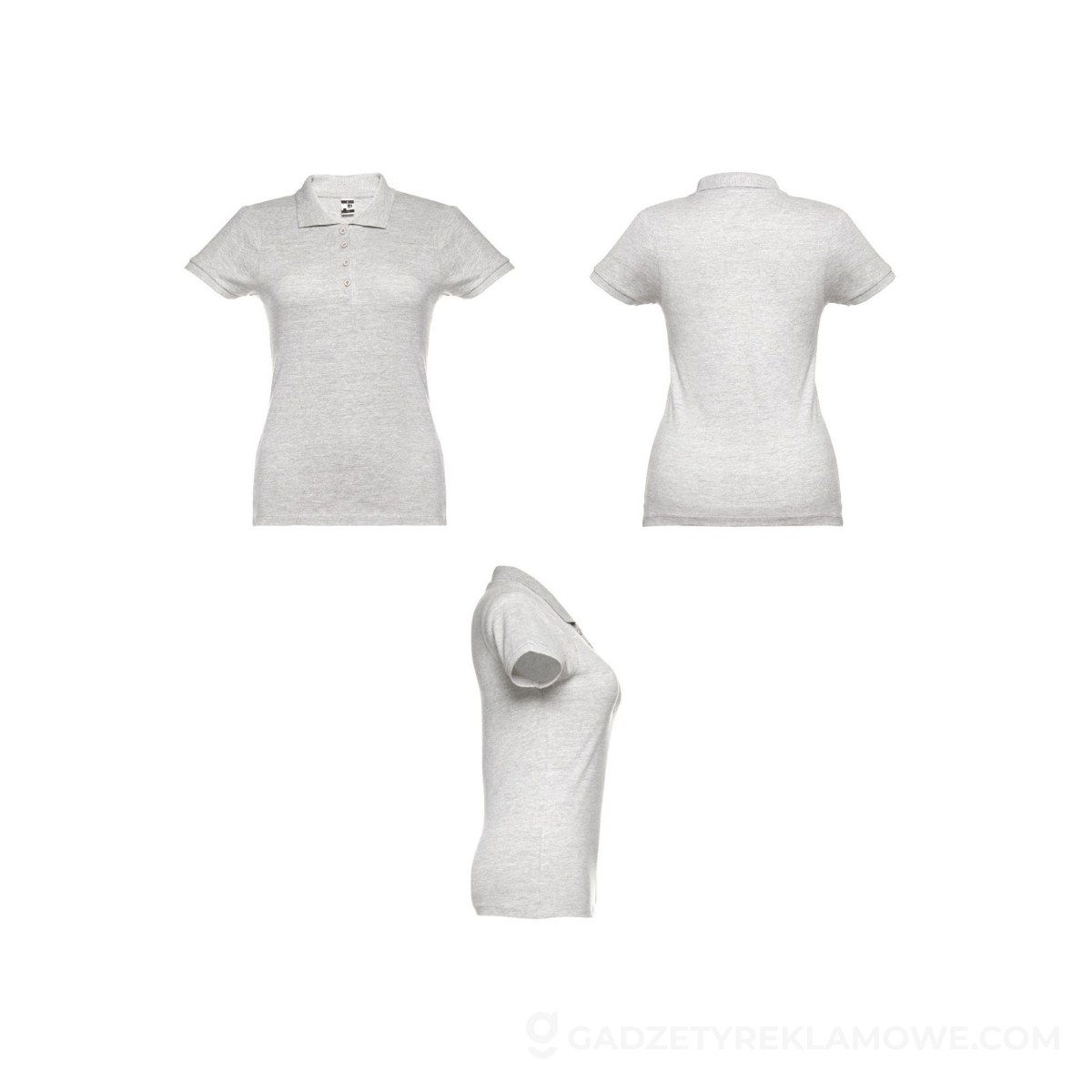 THC EVE. Damski polo t-shirt - Biały melanż