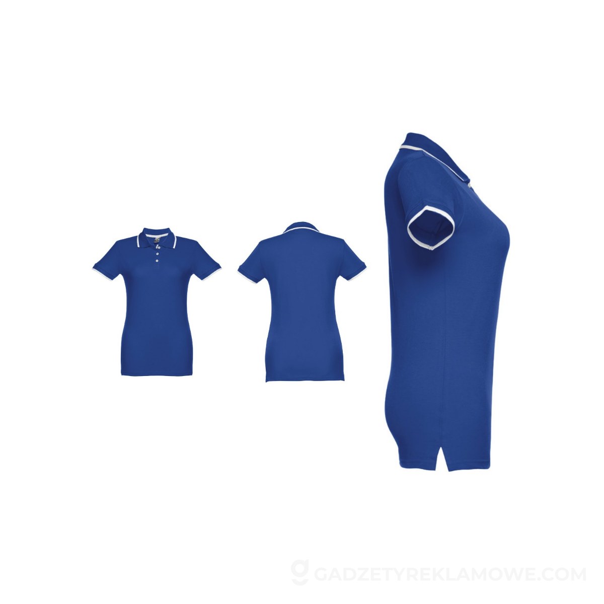 THC ROME WOMEN. Damski slim fit polo t-shirt - Szafirowy