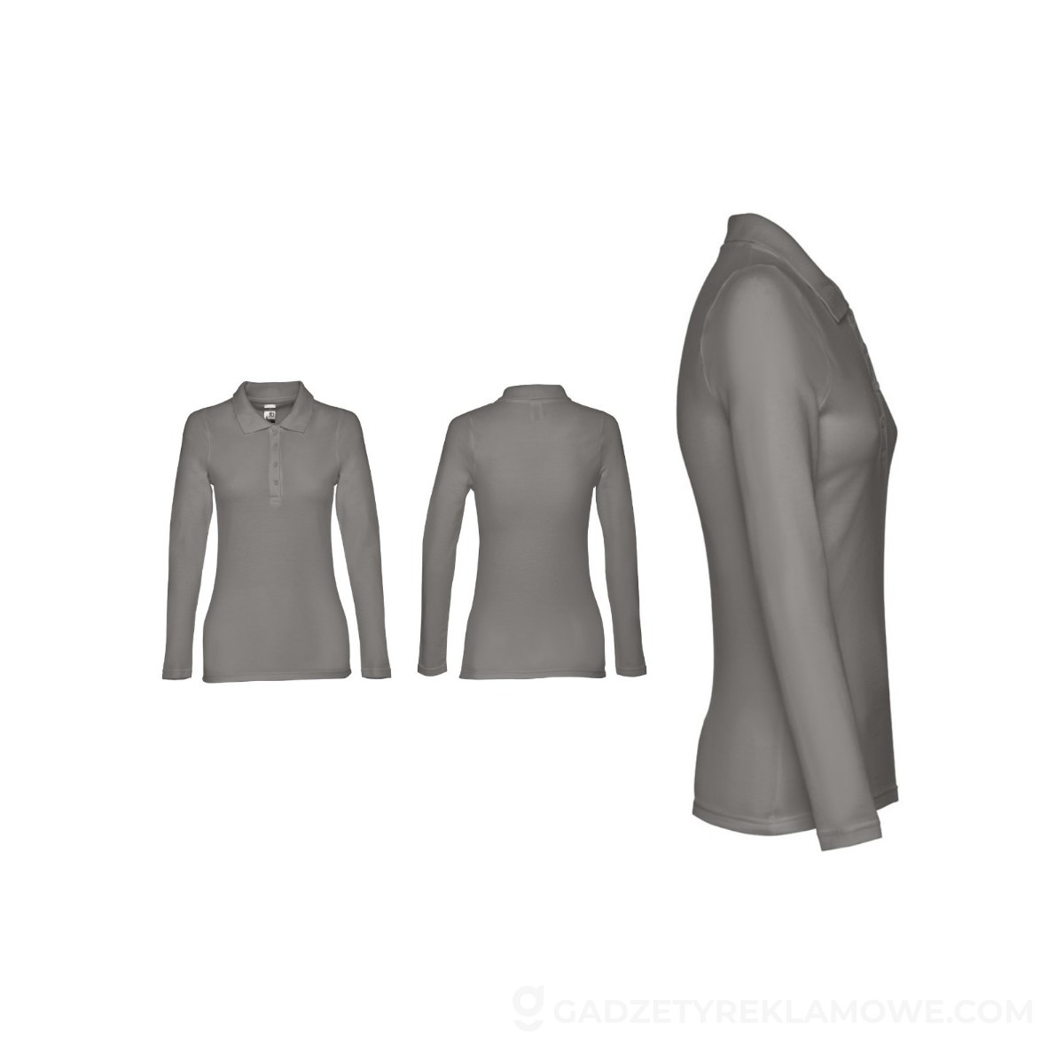 THC BERN WOMEN. Damski t-shirt z długim rękawem - Szary