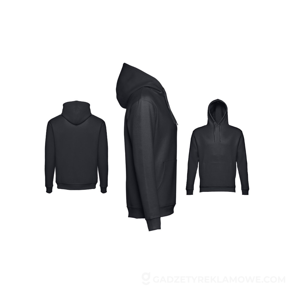 THC PHOENIX. Bluza (unisex) z kapturem z bawełny i poliestru - Czarna