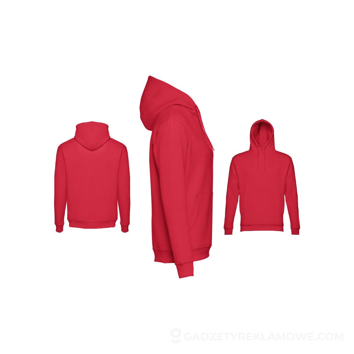 THC PHOENIX. Bluza (unisex) z kapturem z bawełny i poliestru - Czerwona