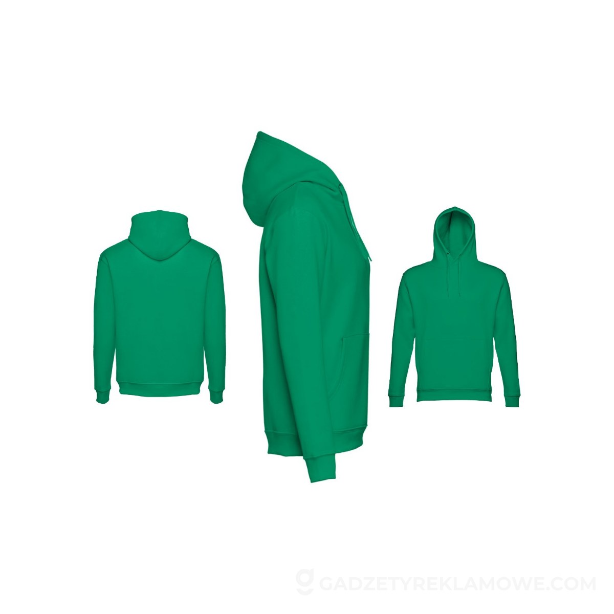THC PHOENIX. Bluza (unisex) z kapturem z bawełny i poliestru - Zielona