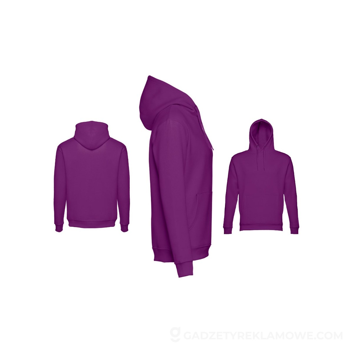 THC PHOENIX. Bluza (unisex) z kapturem z bawełny i poliestru - Purpurowa