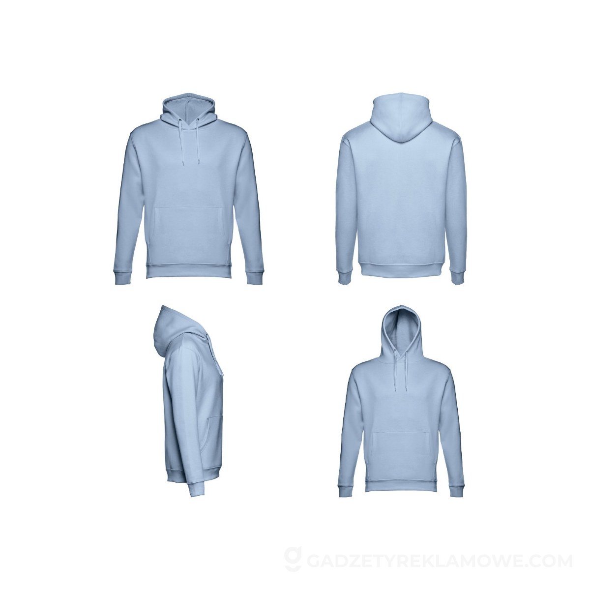 THC PHOENIX. Bluza (unisex) z kapturem z bawełny i poliestru - Pastelowy niebieski