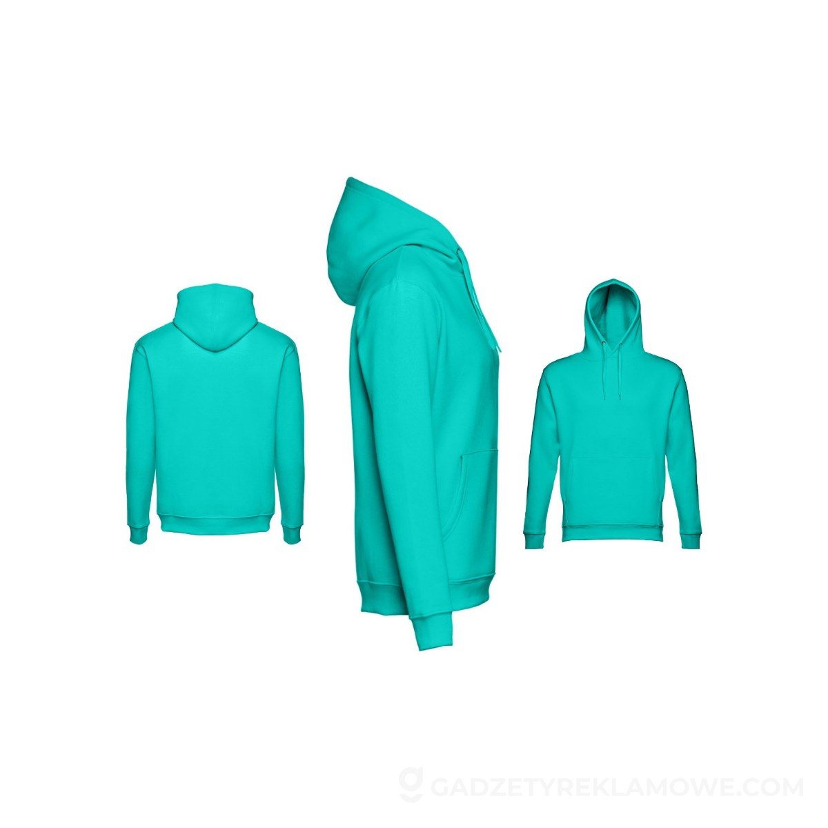 THC PHOENIX. Bluza (unisex) z kapturem z bawełny i poliestru - Turkusowa zieleń