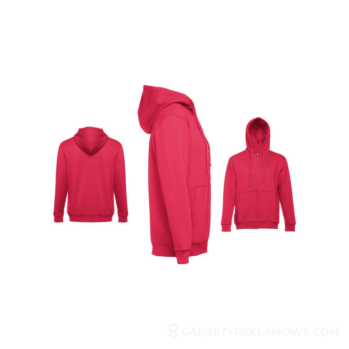 STR-30161-105-L-wariantu-watermark THC AMSTERDAM. Męska bluza z bawełny i poliestru - Czerwona