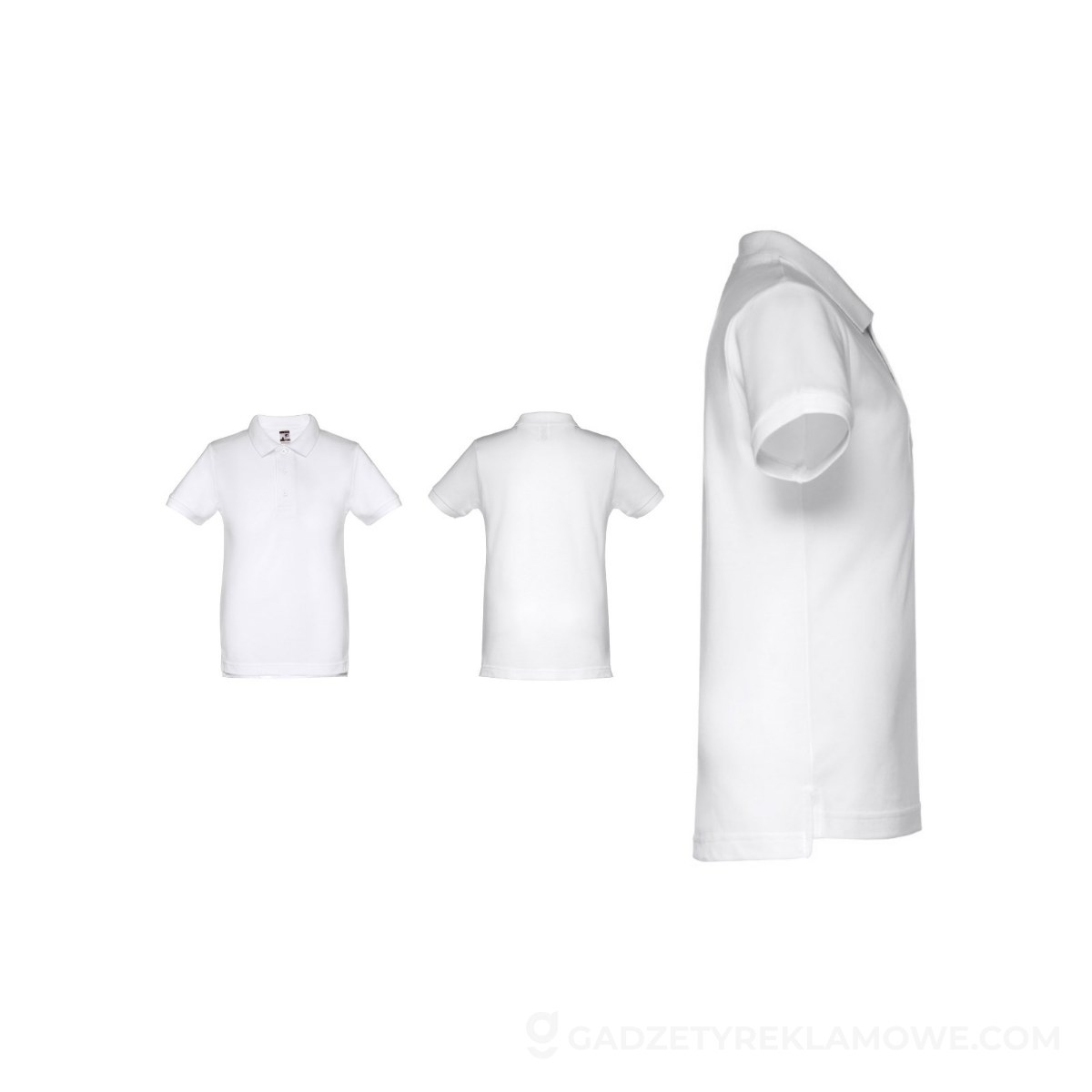 STR-30172-106-2-wariantu-watermark THC ADAM KIDS WH. Koszulka polo z krótkim rękawem dla dzieci (unisex). Kolor biały - Biała