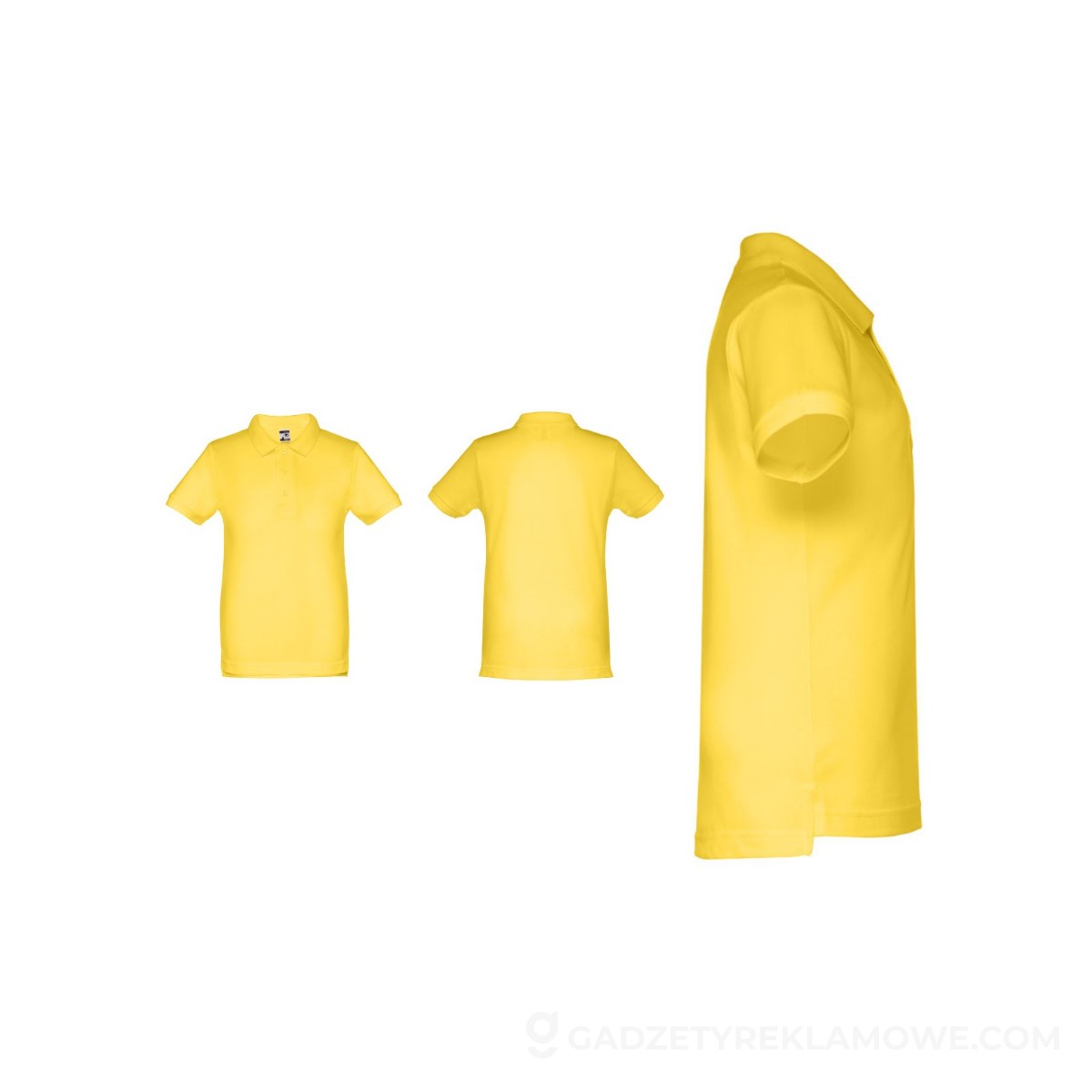 THC ADAM KIDS. Bawełniana koszulka polo z krótkim rękawem dla dzieci (unisex) - Żółta