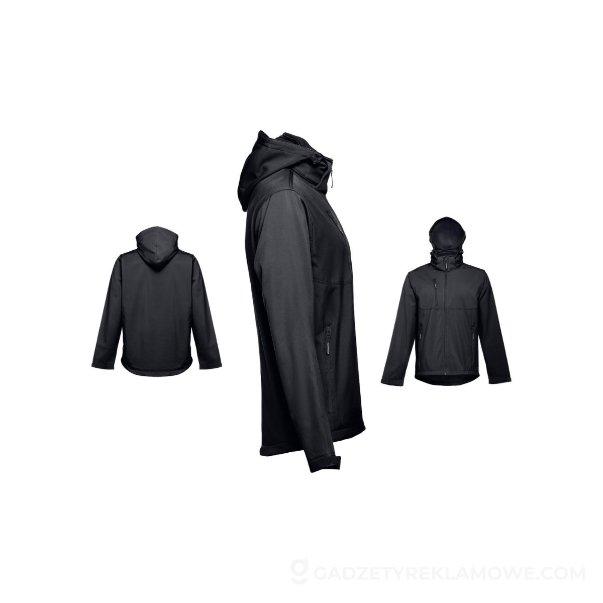 THC ZAGREB. Męska kurtka softshell z poliestru i elastanu - Czarna