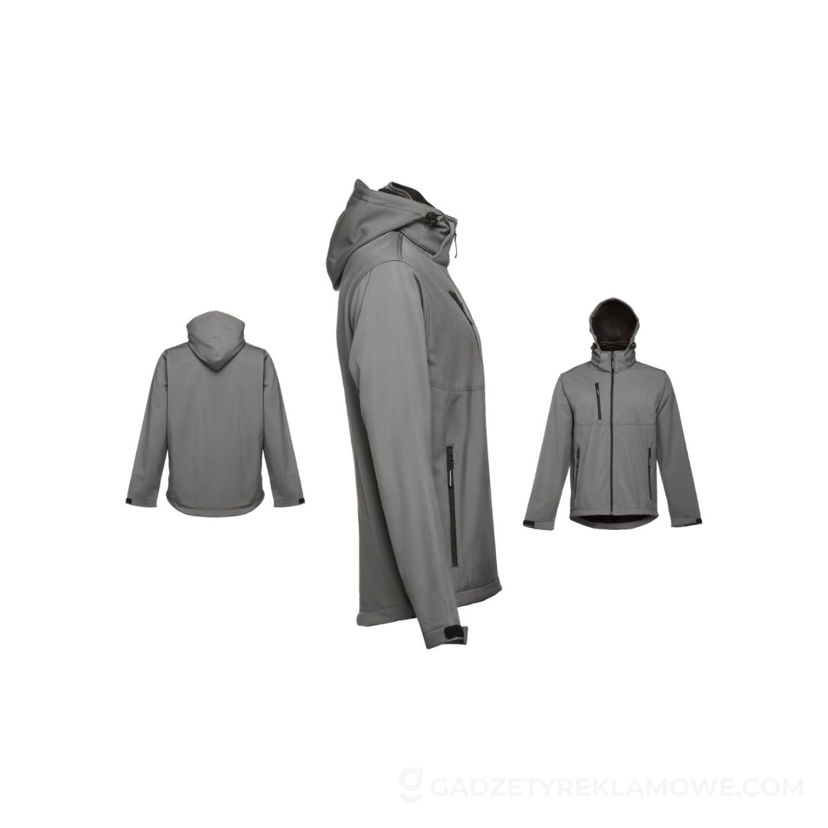THC ZAGREB. Męska kurtka softshell z poliestru i elastanu - Szary