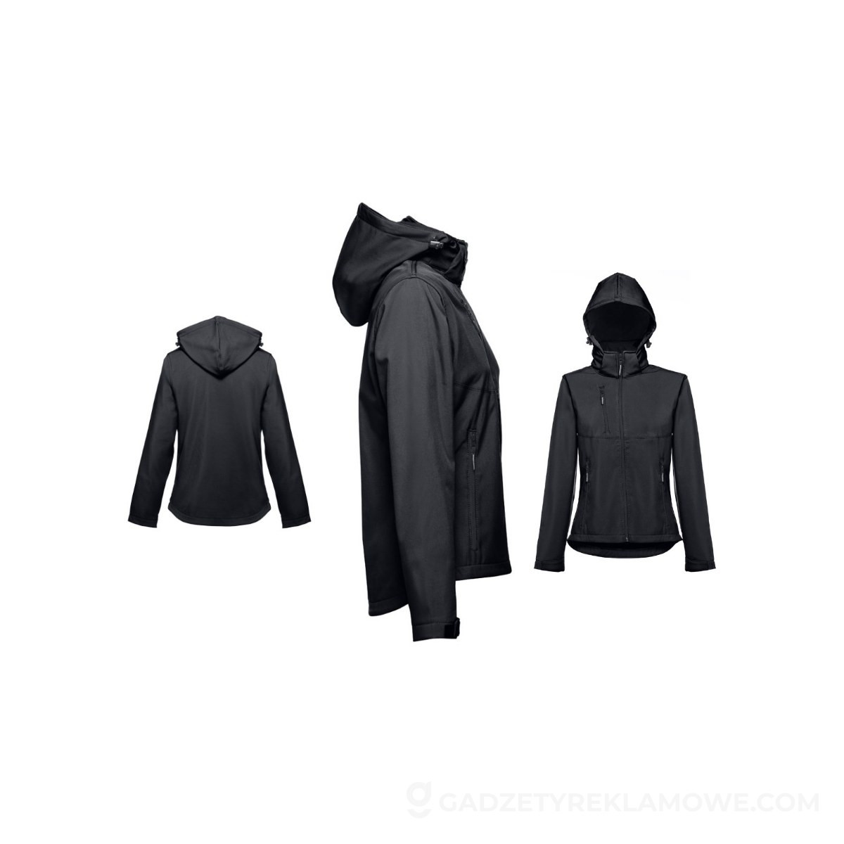 THC ZAGREB WOMEN. Damska kurtka softshell taliowana - Czarna