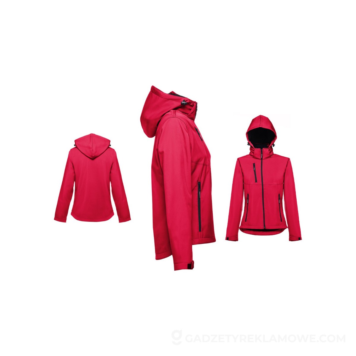 STR-30181-105-M-wariantu-watermark THC ZAGREB WOMEN. Damska kurtka softshell taliowana - Czerwona