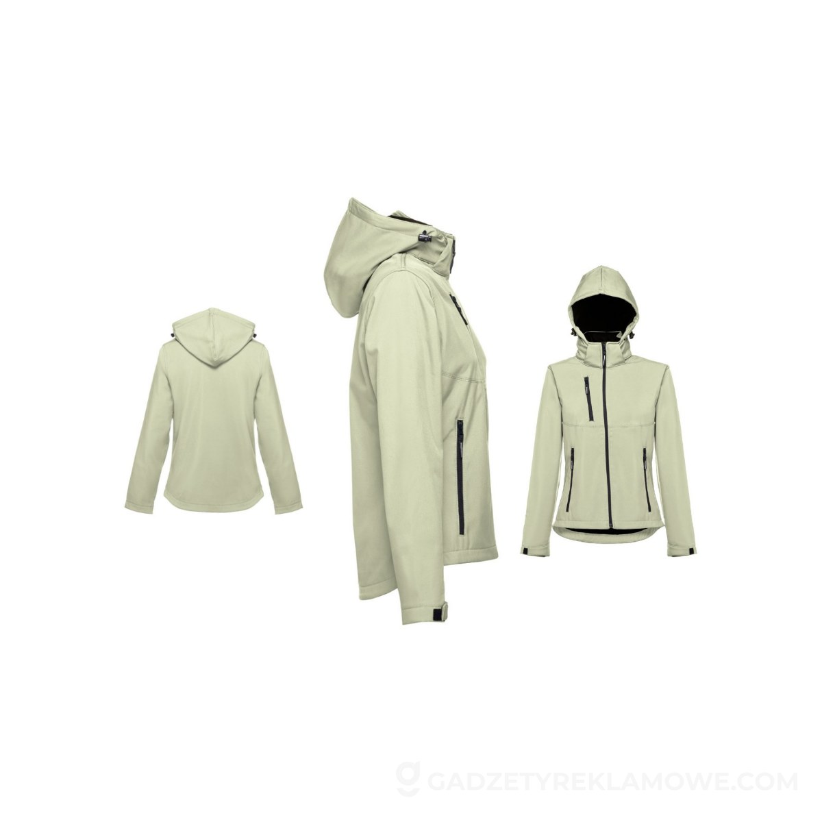 THC ZAGREB WOMEN. Damska kurtka softshell taliowana - Pastelowa zielona