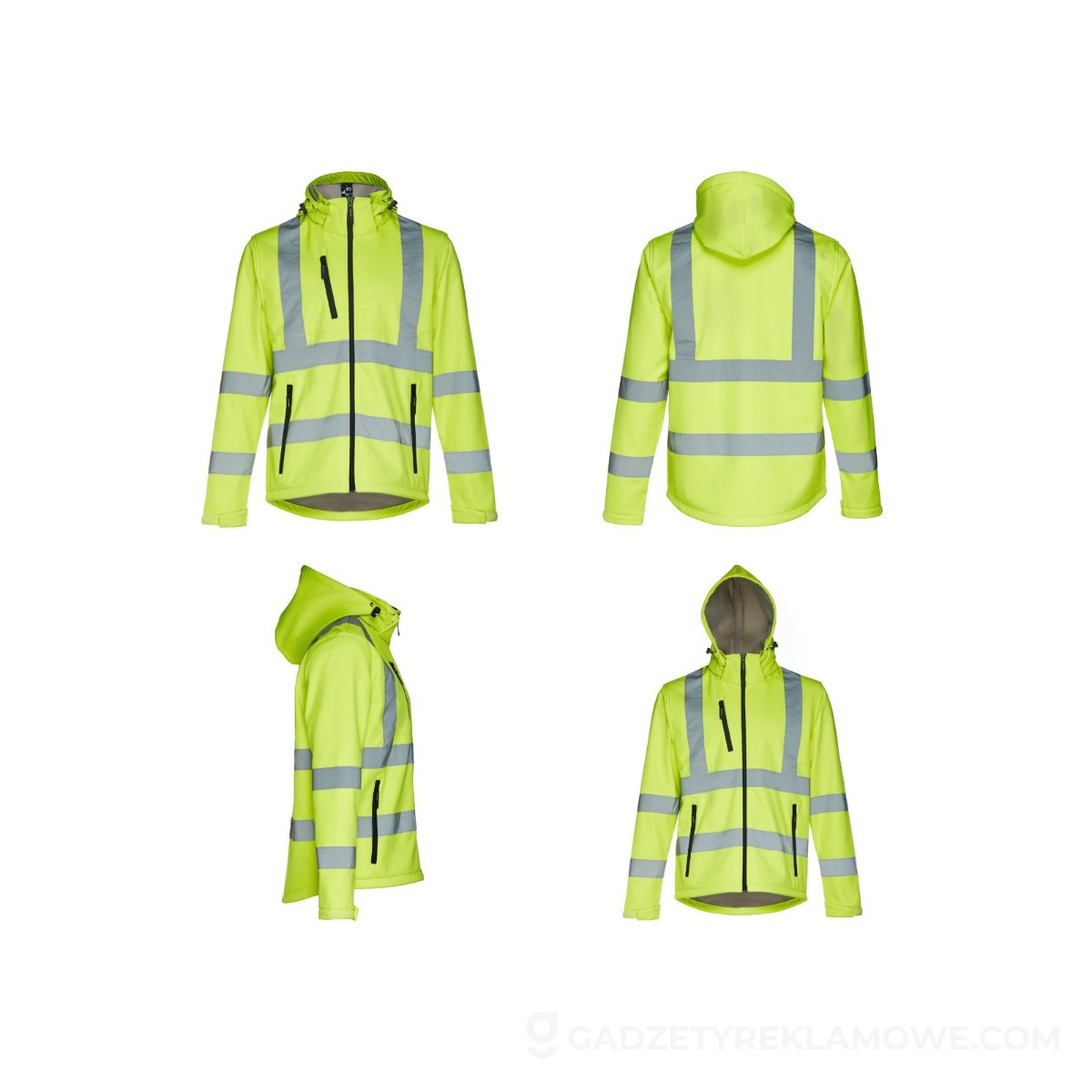 THC ZAGREB WORK. Kurtka softshell o wysokiej widoczności (unisex) - Fluorescencyjny żółty