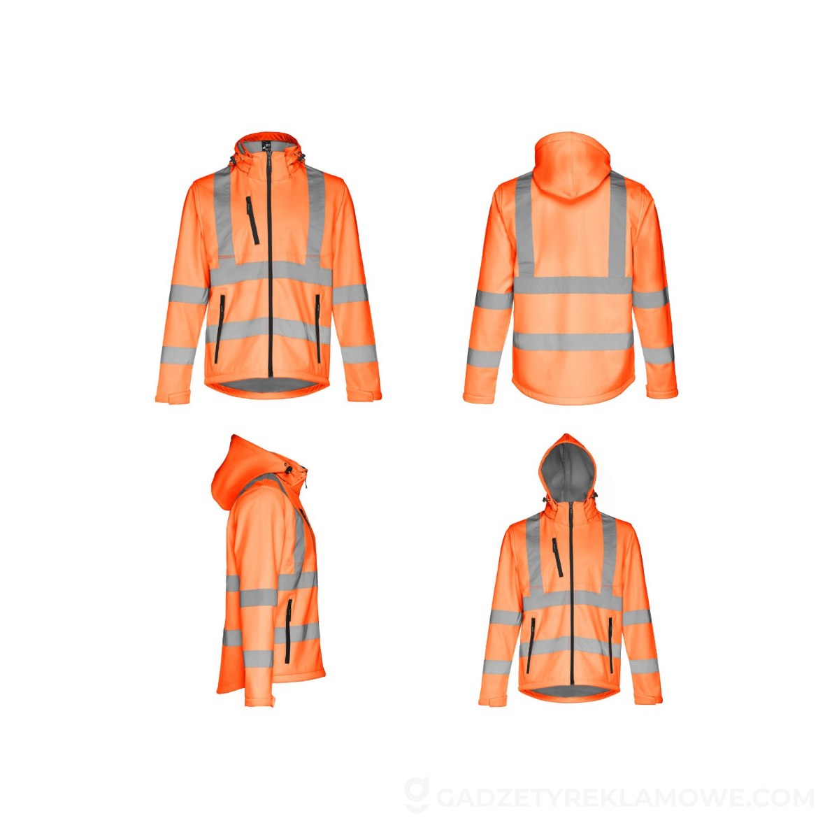 THC ZAGREB WORK. Kurtka softshell o wysokiej widoczności (unisex) - Fluorescencyjny pomarańczowy