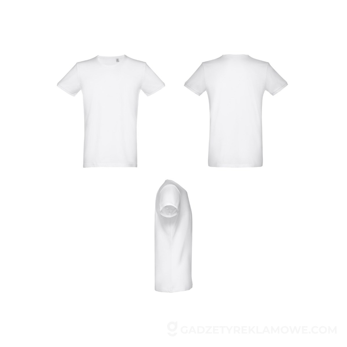STR-30185-106-M-wariantu-watermark THC SAN MARINO WH. Męski T-shirt z krótkim rękawem z czesanej bawełny. Kolor biały - Biały