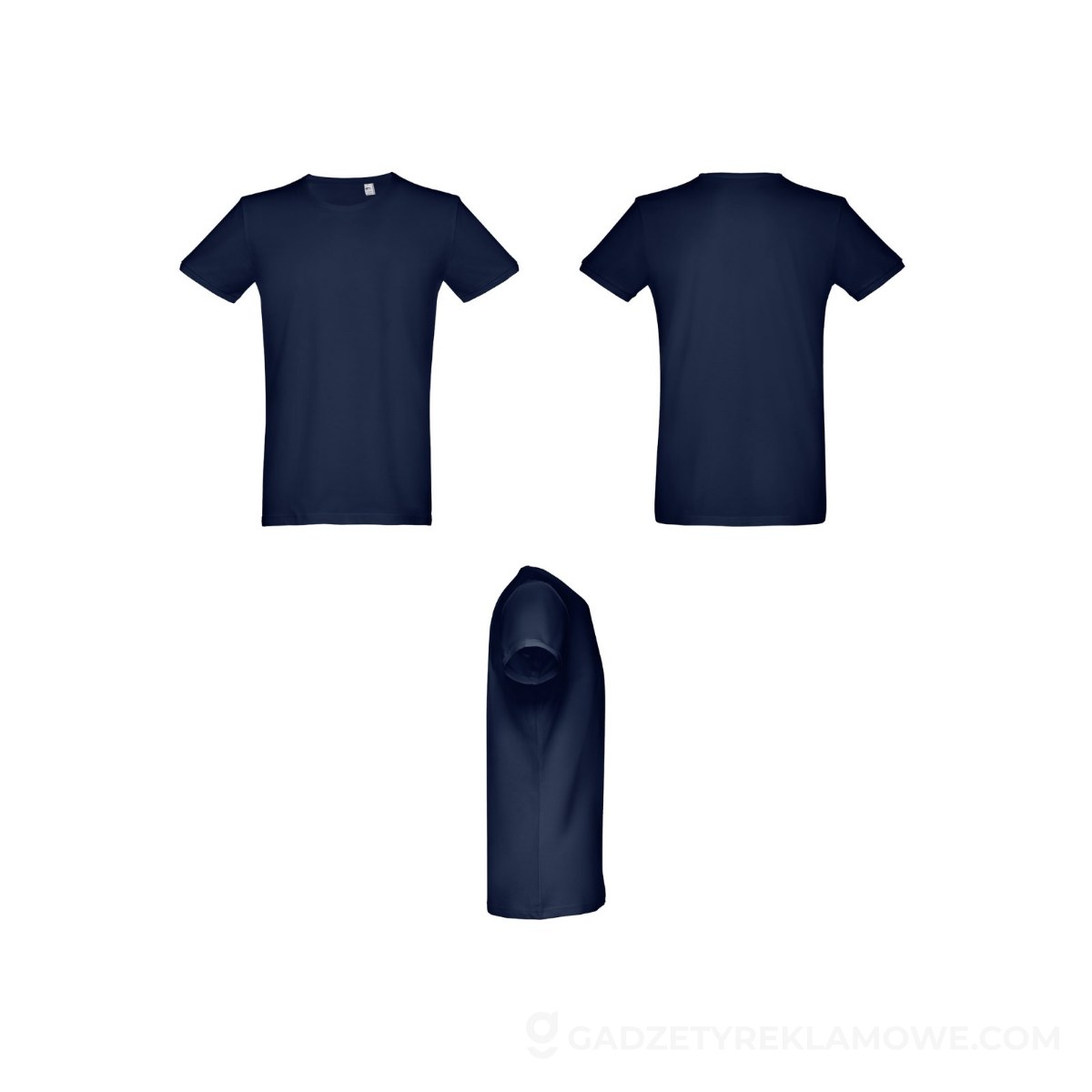 STR-30186-104-L-wariantu-watermark THC SAN MARINO. Męska koszulka z krótkim rękawem z czesanej bawełny - Granatowa