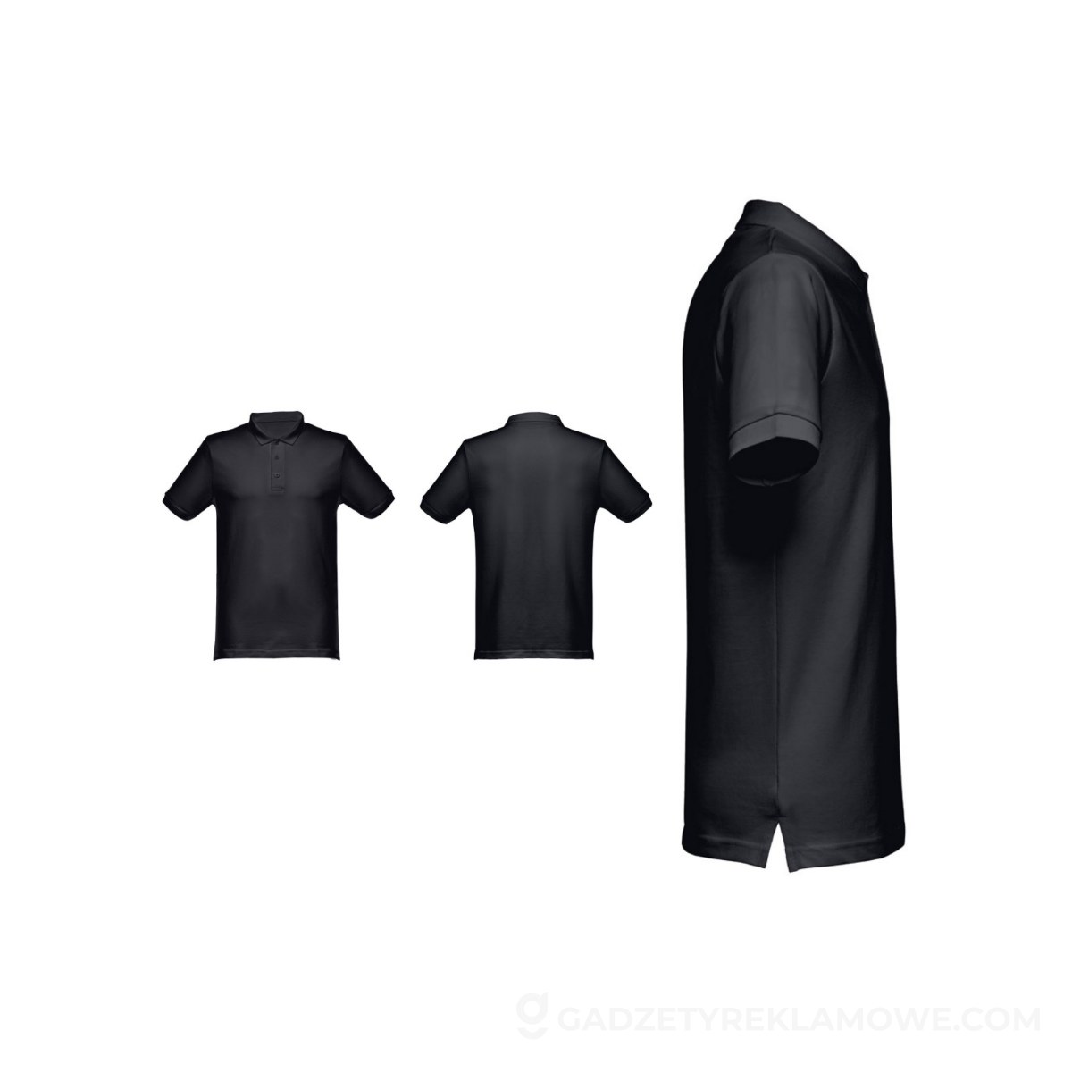 THC MONACO. Męski polo t-shirt - czarny