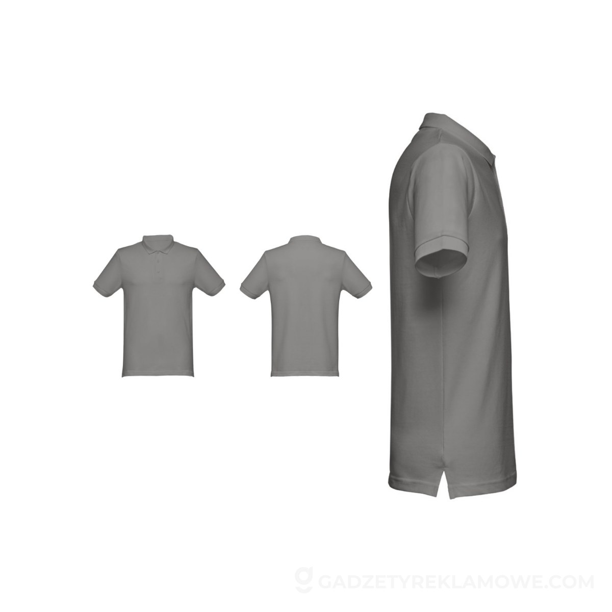 THC MONACO. Męski polo t-shirt - Szary