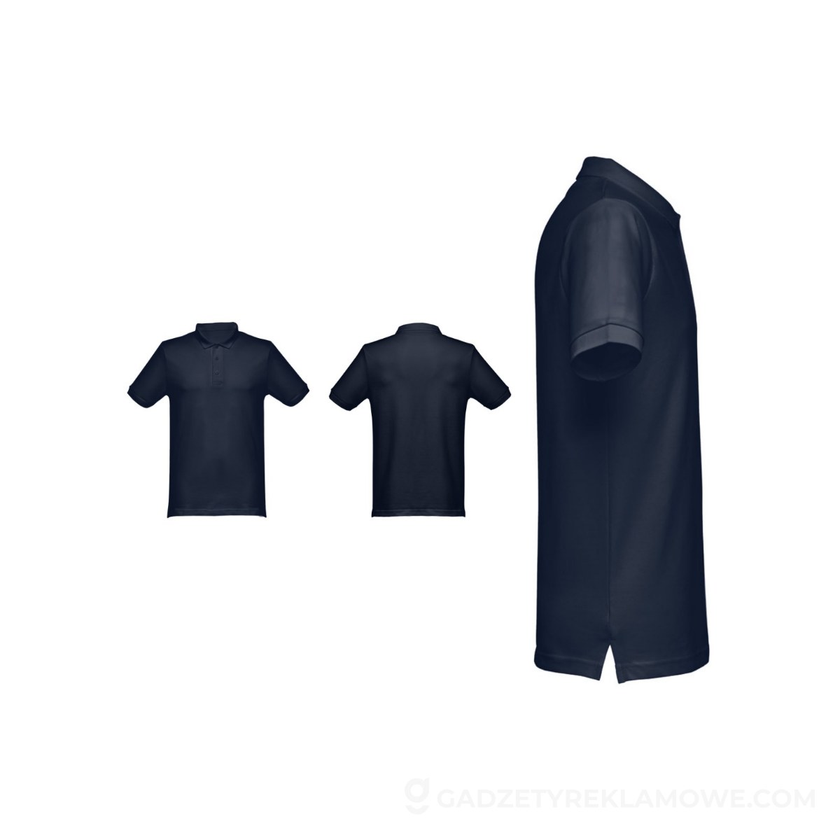 THC MONACO. Męski polo t-shirt - Granatowy