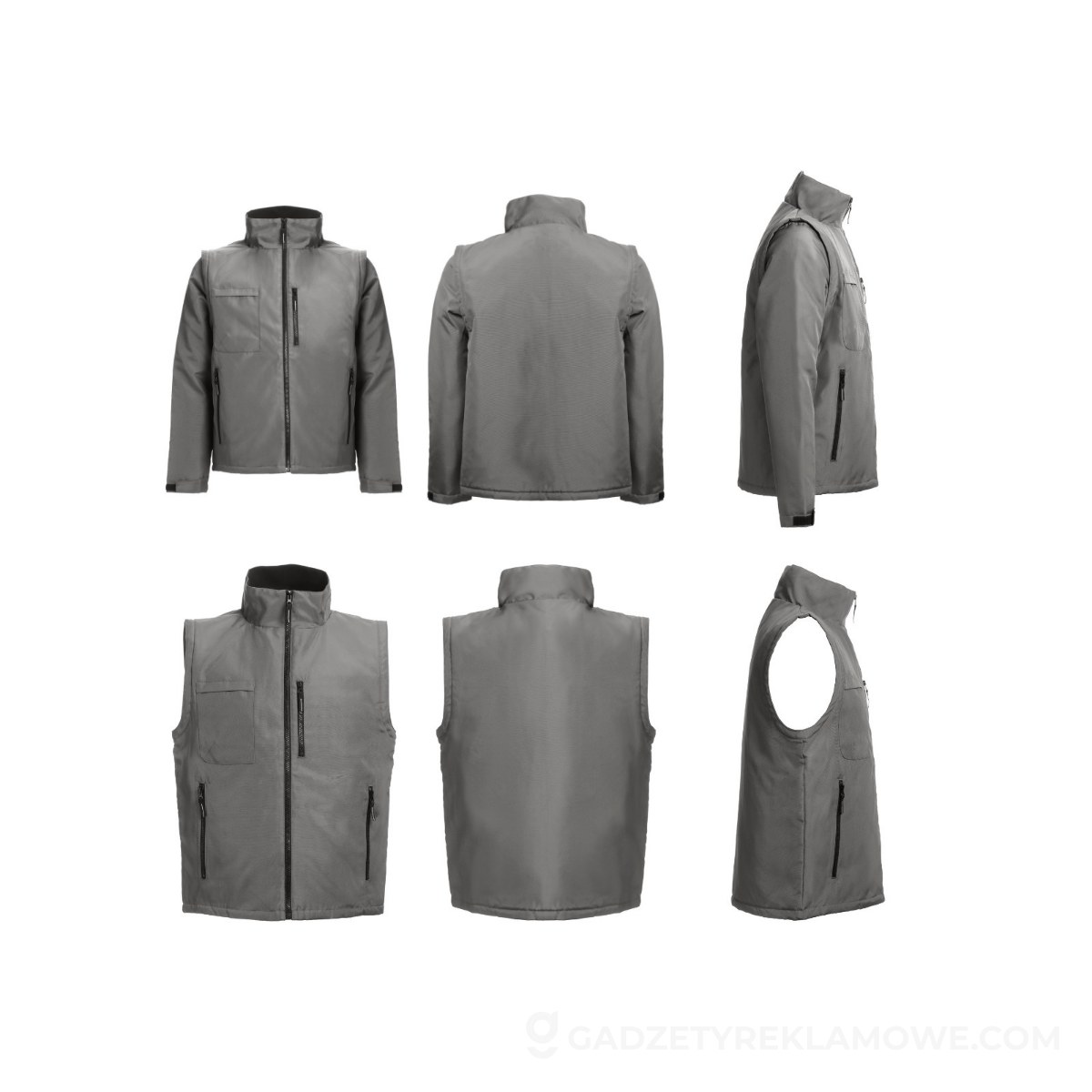 THC ASTANA. Wyściełana kurtka poliestrowa (unisex) - Szara