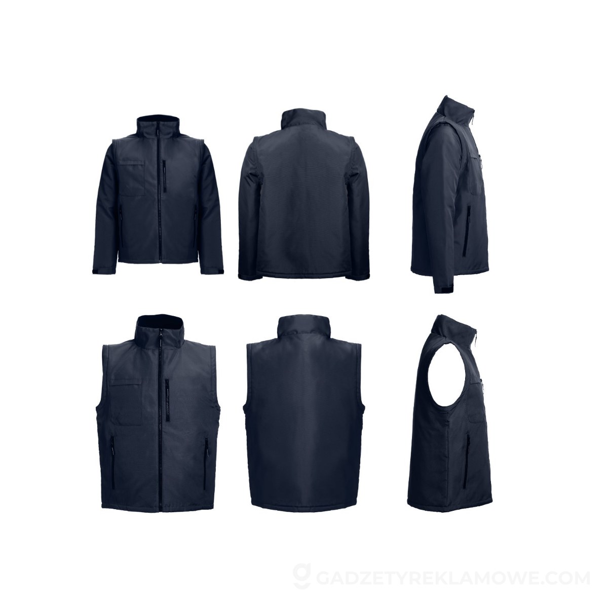THC ASTANA. Wyściełana kurtka poliestrowa (unisex) - Granatowa
