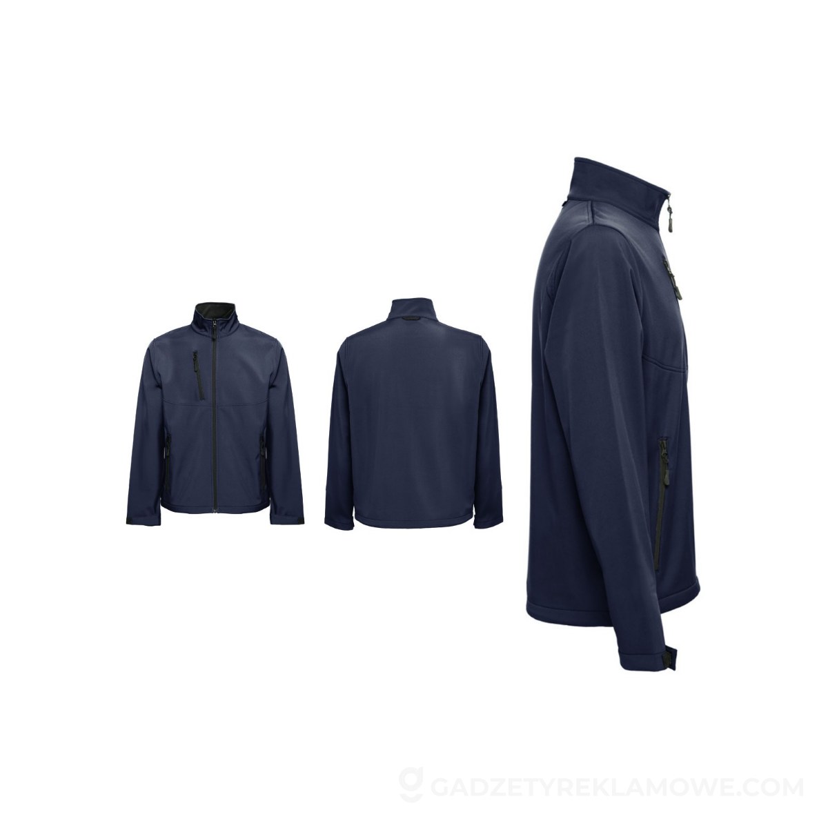 THC EANES. Kurtka softshell (unisex) z poliestru i elastanu - Granatowa