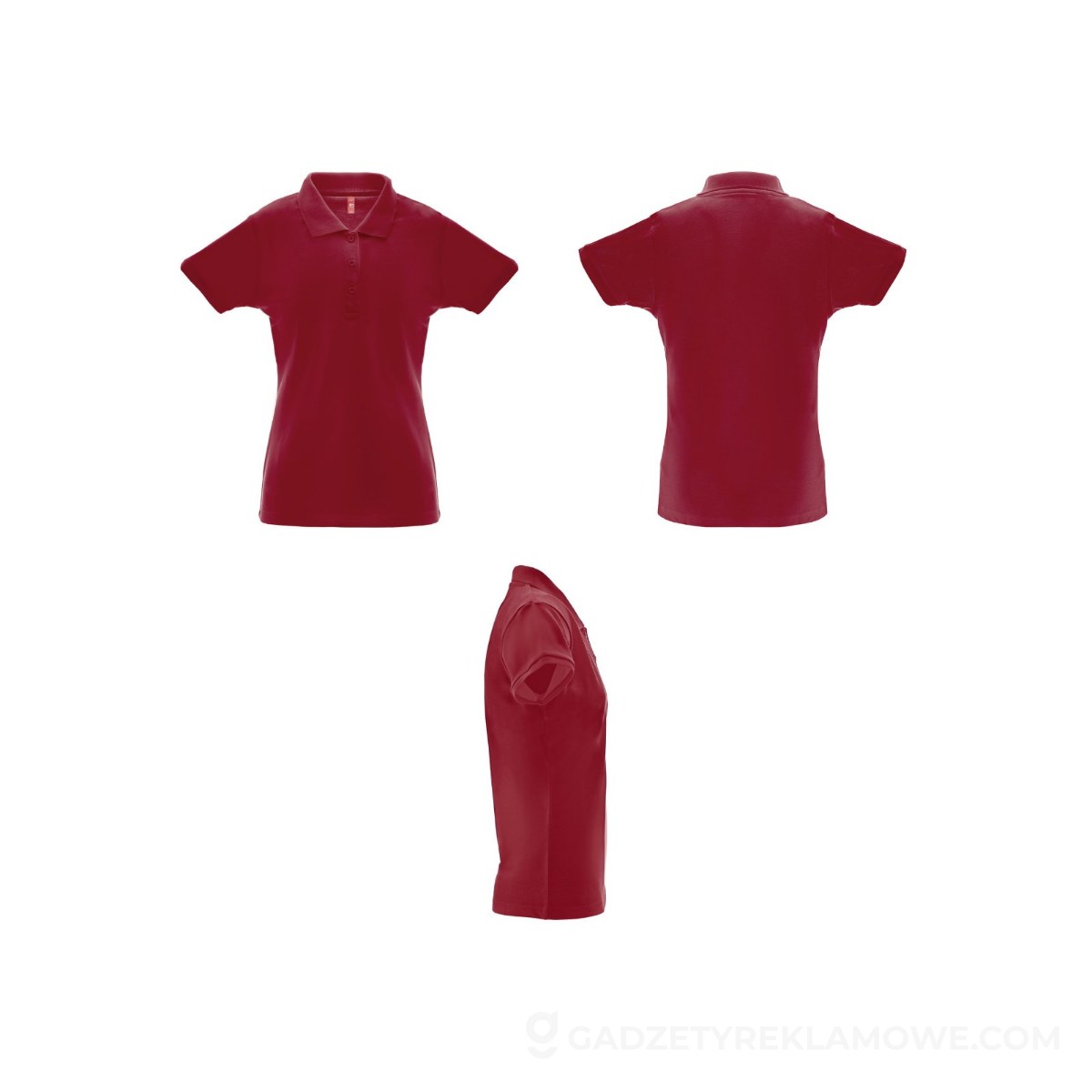 STR-30264-115-XXL-wariantu-watermark THC BERLIN WOMEN. Damska koszulka polo - Burgundowa