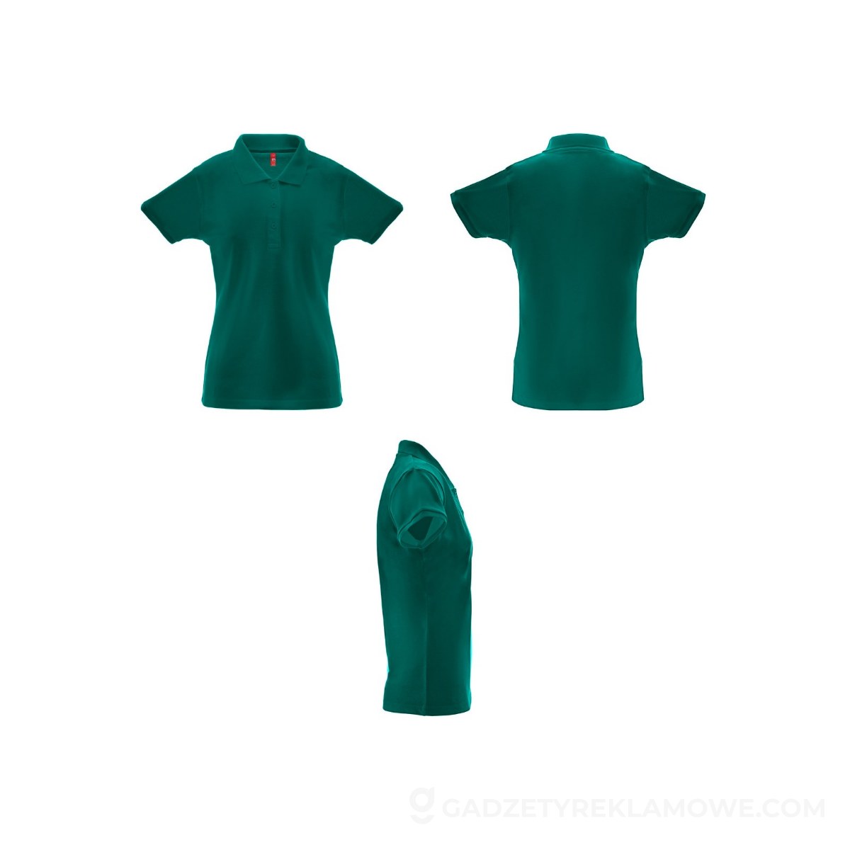 STR-30264-129-XXL-wariantu-watermark THC BERLIN WOMEN. Damska koszulka polo - Ciemna zielona
