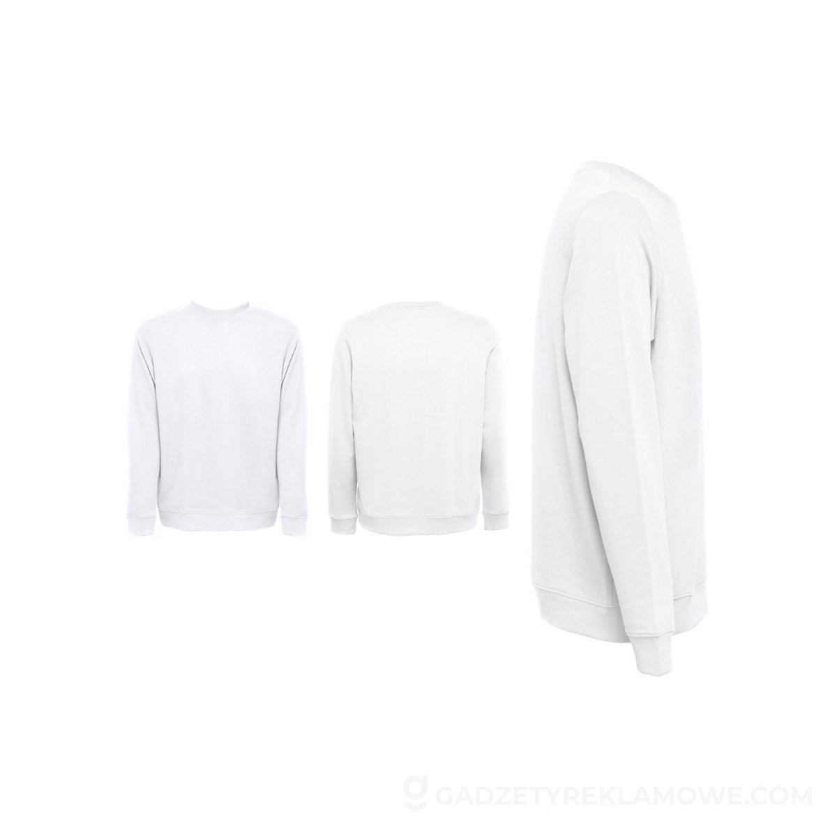 STR-30265-106-3XL-wariantu-watermark THC COLOMBO WH. Bluza (unisex) z włoskiej frotte bez zapięcia. Kolor biały - Biały