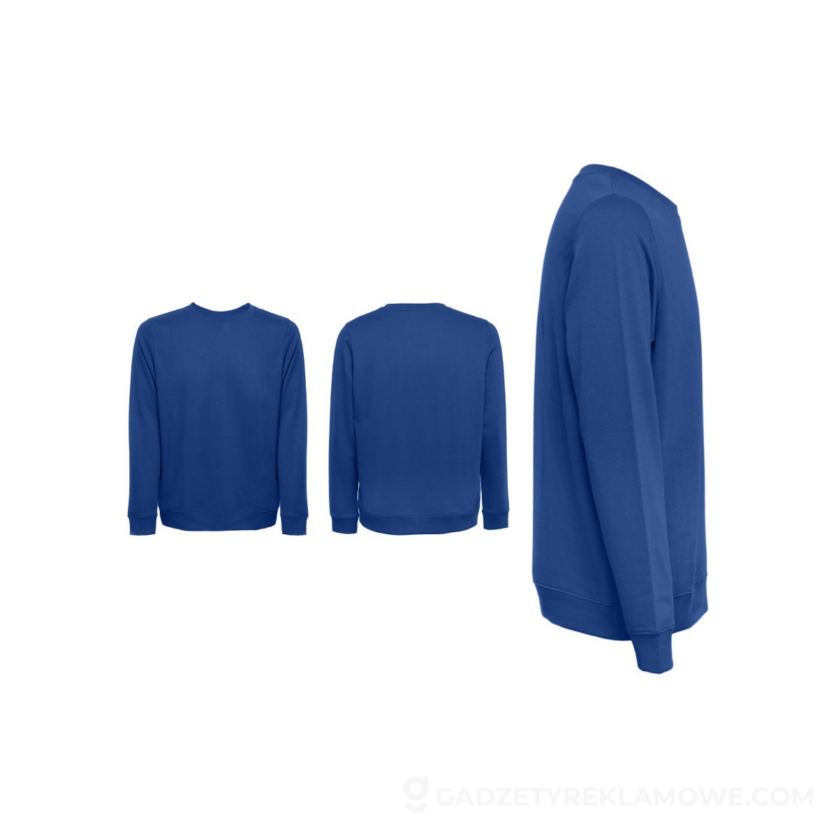 THC COLOMBO. Bluza (unisex) z włoskiego materiału frotte bez zapięcia - Szafirowa